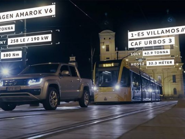 Volkswagen Amarok: пикап буксирует трамвай