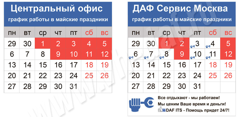 ДАФ Сервис Москва. Все отдыхают – мы работаем! 